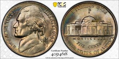 1942-P 5C Silver MS66