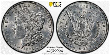 1885 $1 AU58