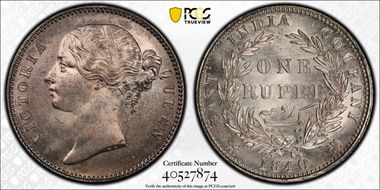1840(C or B) Rupee SW-3.33 MS63