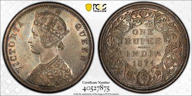 1874(B) Rupee SW-5.7 Prid-142 MS63