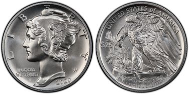 2020-W $25 Palladium First Day of Issue SP70