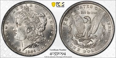 1884-O $1 MS62
