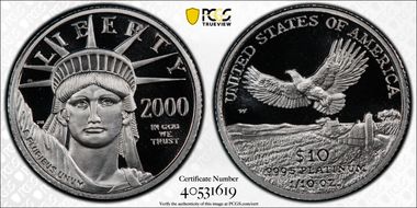 2000-W $10 Statue of Liberty PR69DCAM