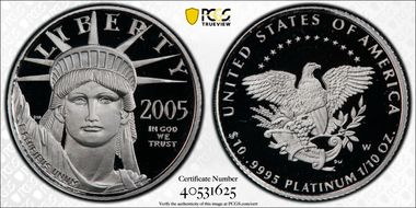 2005-W $10 Statue of Liberty PR69DCAM