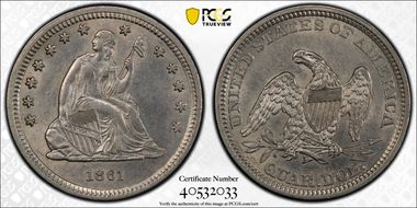 1861 25C AU55