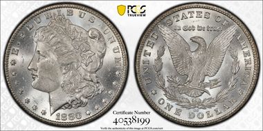 1880-CC $1 8/High 7 MS63