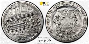 1973-S Medal D1973-2c Silver Cable Car Small MS68