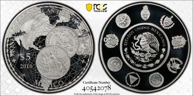 2010-Mo 5 Peso Peso Del Caballito Monedas Historicas PR69DCAM