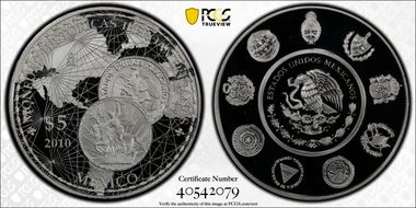 2010-Mo 5 Peso Peso Del Caballito Monedas Historicas PR69DCAM