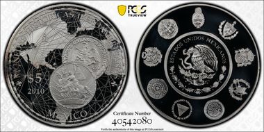 2010-Mo 5 Peso Peso Del Caballito Monedas Historicas PR69DCAM