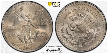 1988-Mo Onza Libertad Ag MS66