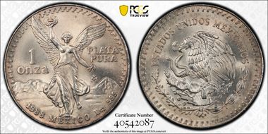 1988-Mo Onza Libertad Ag MS66