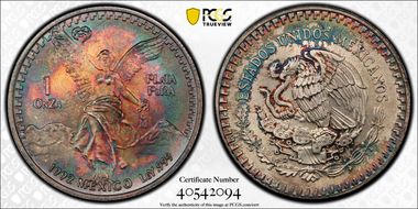 1992-Mo Onza Libertad Ag MS66