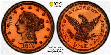 1874 $2.50 J-1367 PR61RB