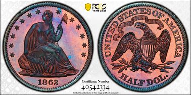 1863 50C J-343 PR67RB