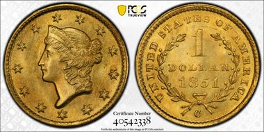 1851-C G$1 MS66