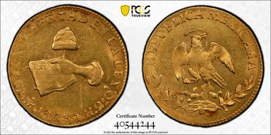 1863-Mo TH Escudo AU58