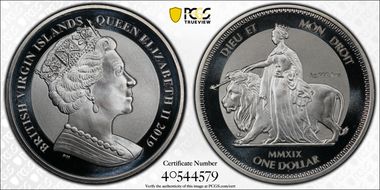 2019-PM $1 Una and The Lion Ag MS69