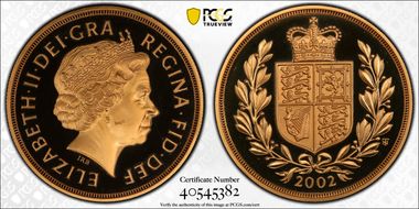 2002 £5 S-SE9 Shield PR68DCAM