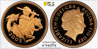 2005 £5 S-SE10 St. George PR70DCAM