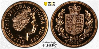 2002 £5 S-SE9 Shield MS69