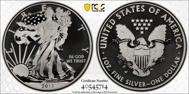 2013-W $1 Enhanced Silver Eagle West Point Mint Set SP70
