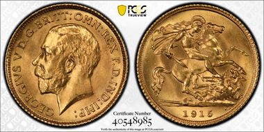 1915-S 1/2 Sov S-4009 MS65+