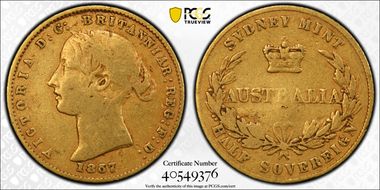 1857-SY 1/2 Sov VF25