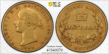 1865-SY 1/2 Sov VF30