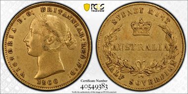 1866-SY 1/2 Sov AU53