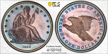 1839 $1 J-104, Gobrecht Restrike PR64+