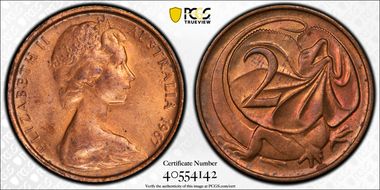 1967 2C w/o SD initials MS62RB