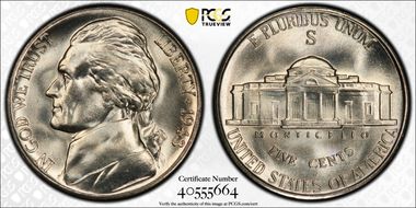 1943-S 5C MS67FS