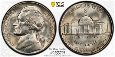 1945-S 5C MS66FS