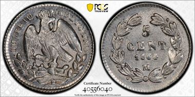 1864-M 5C Maxmilian KM-385.1 N1