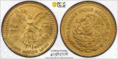 1992-Mo 1/20 oz Libertad Au MS68