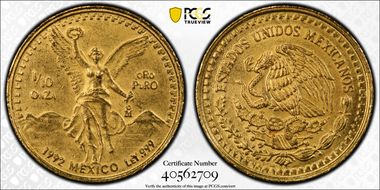 1992-Mo 1/10 oz Libertad Au MS64