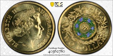 2017-C $2 Remembrance Day Colorized MS69