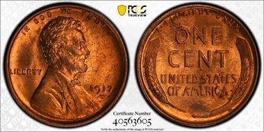 1917-S 1C MS65+ RD