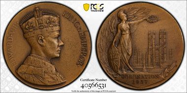 "1937" Medal CM281a Edward VIII Ae Matte SP64