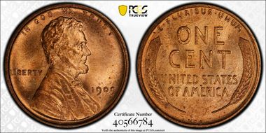 1909 VDB 1C Doubled Die Obverse MS66RD