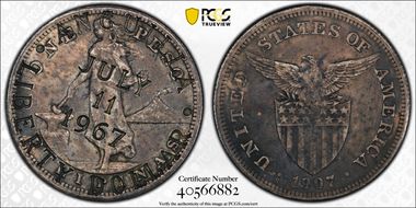 1967 $1 X-5 C/M on US Phil Peso N1