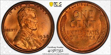1938-D 1C MS67+ RD