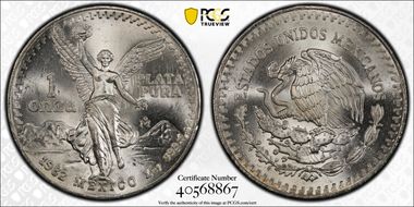 1982-Mo Onza Libertad Ag MS66