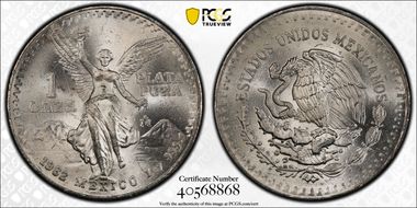 1982-Mo Onza Libertad Ag MS65