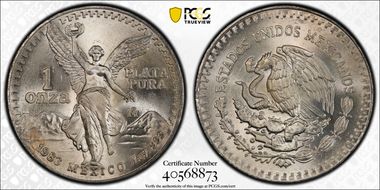 1983-Mo Onza Libertad Ag MS67