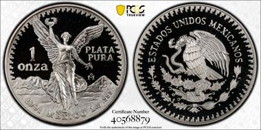 1991-Mo Onza Libertad Ag KM-494.3 PR68DCAM