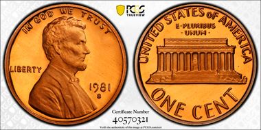 1981-S 1C Type 1 PR67DCAM