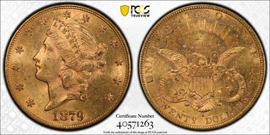 1879-S $20 MS62