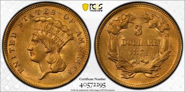 1874 $3 MS61